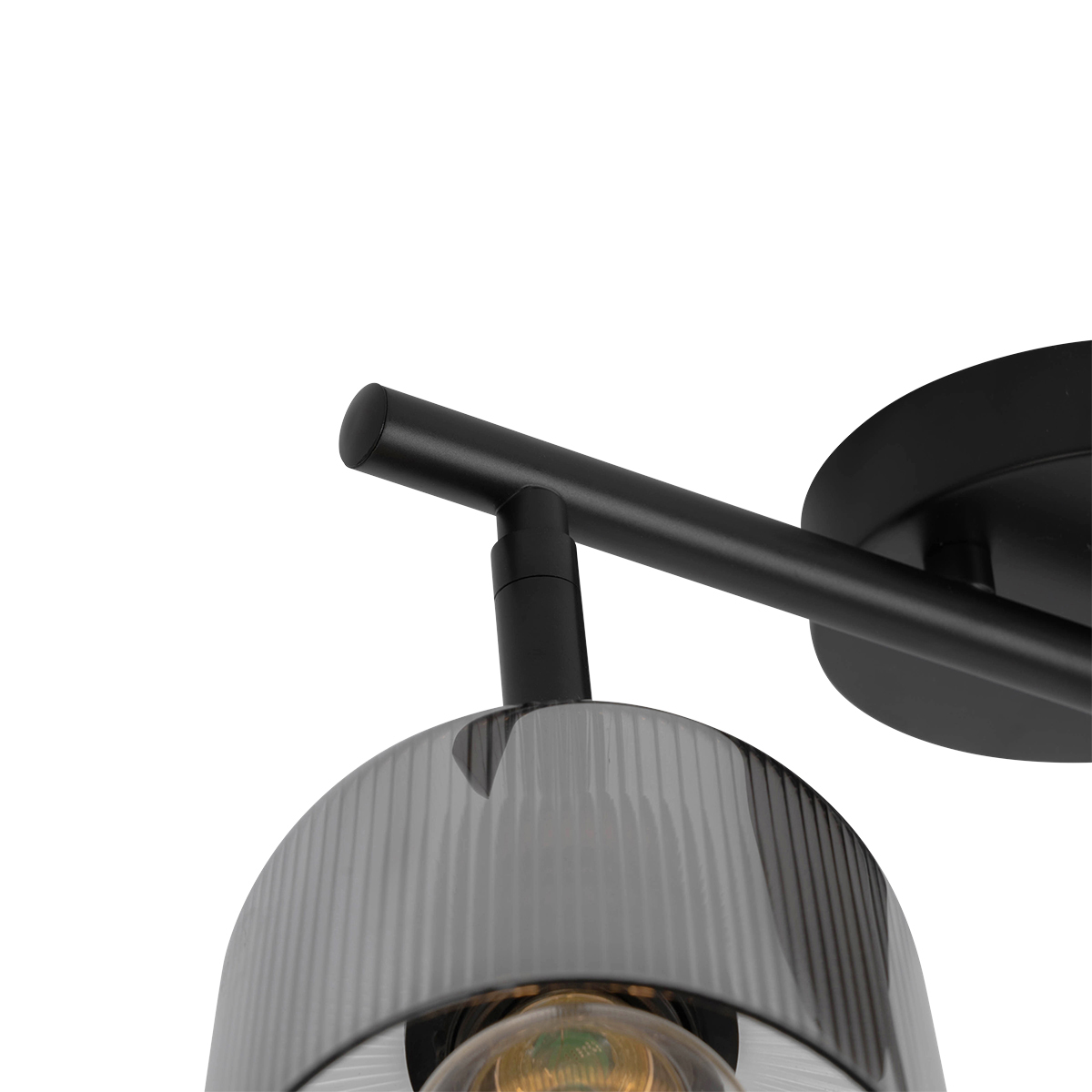 spot de plafond noir avec verre fumé 2 lumières orientable - laura
