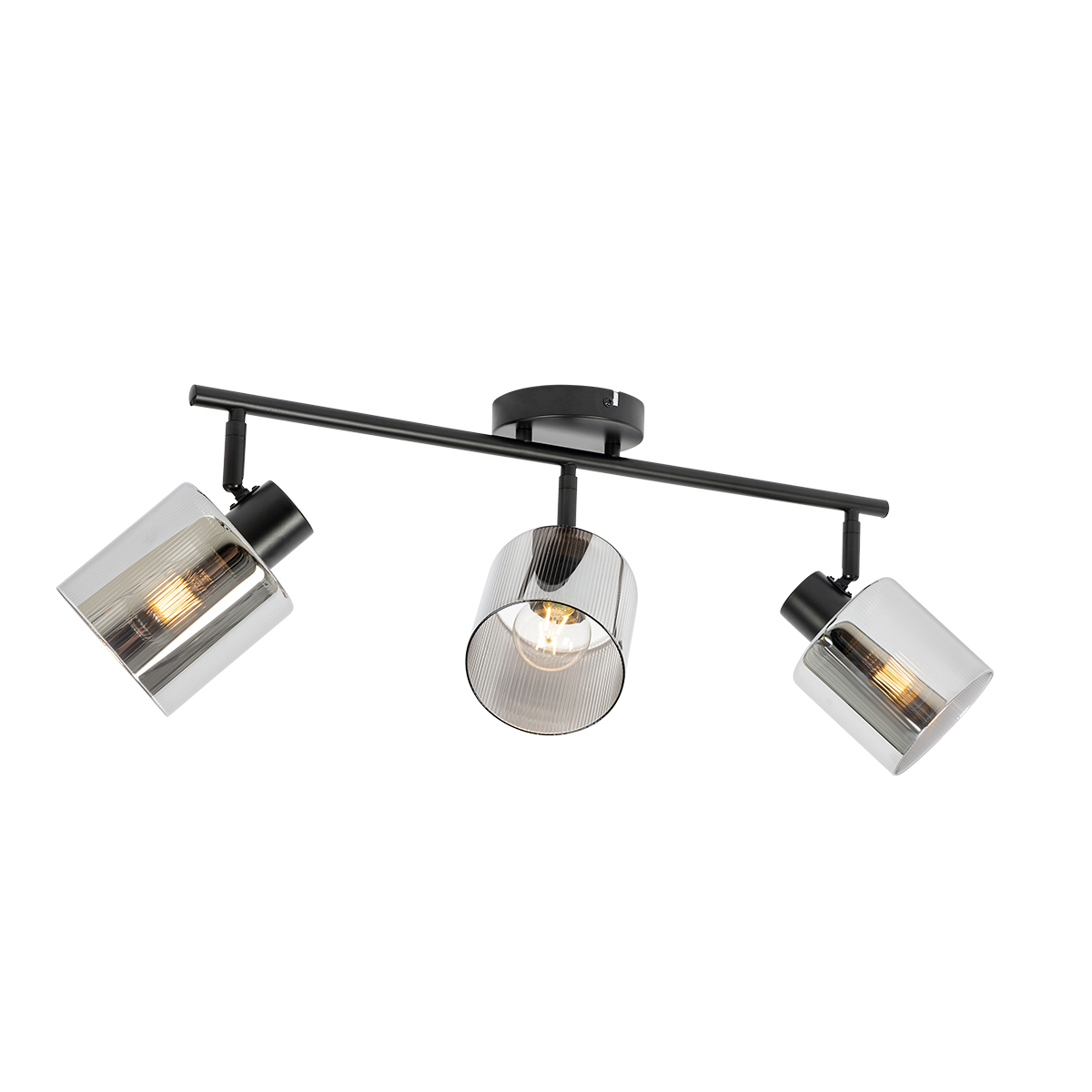 spot de plafond noir avec verre fumé 3 lumières orientable - laura