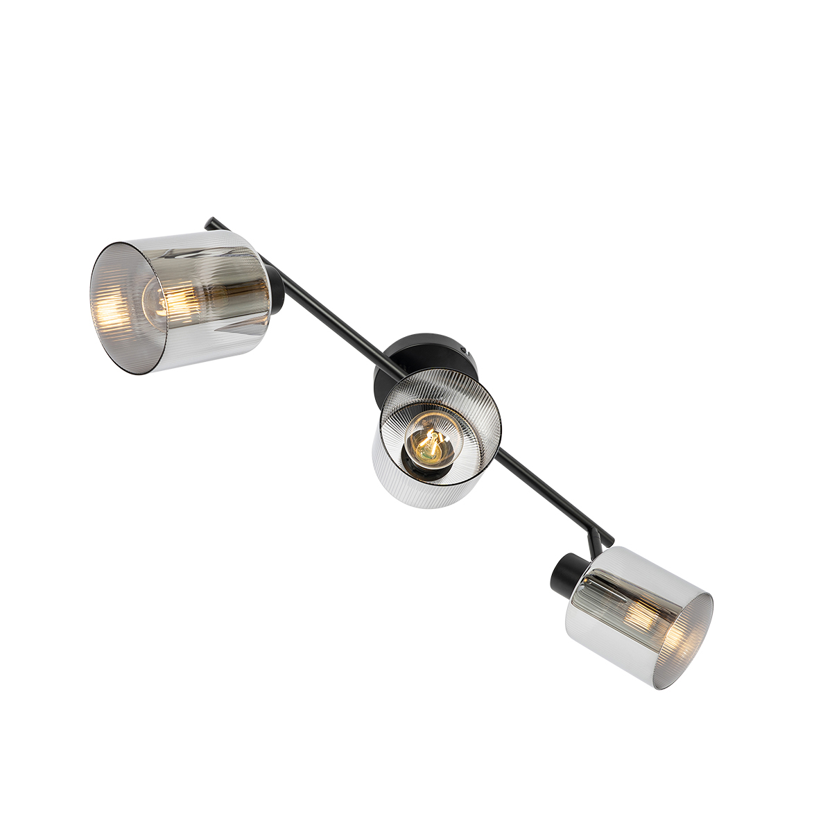 spot de plafond noir avec verre fumé 3 lumières orientable - laura