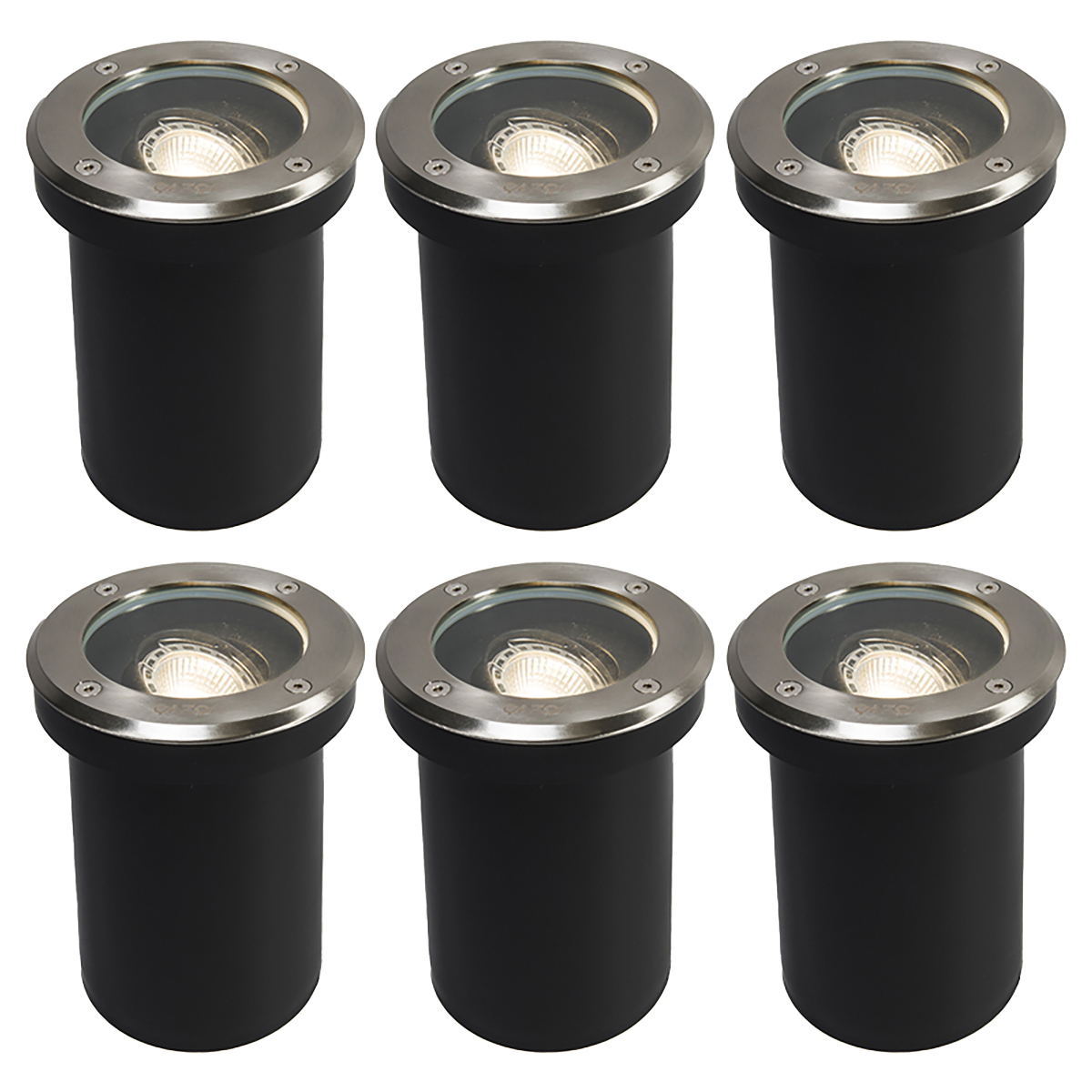 Sada 6 ks vonkajších zemných bodov oceľové nastaviteľné IP65 - Delux