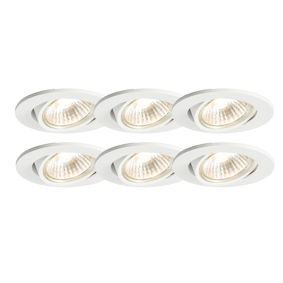 Set van 6 inbouwspots wit kantelbaar - Cisco