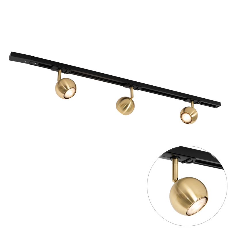 Moderný koľajnicový systém s 3 reflektormi zlatý 1-fázový - Iconic Gissi