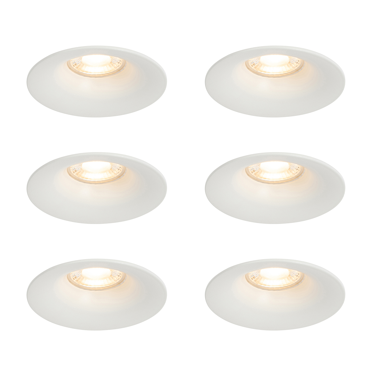 Sada 6 vstavaných bodových svetiel bielych GU10 50 mm - Gijs