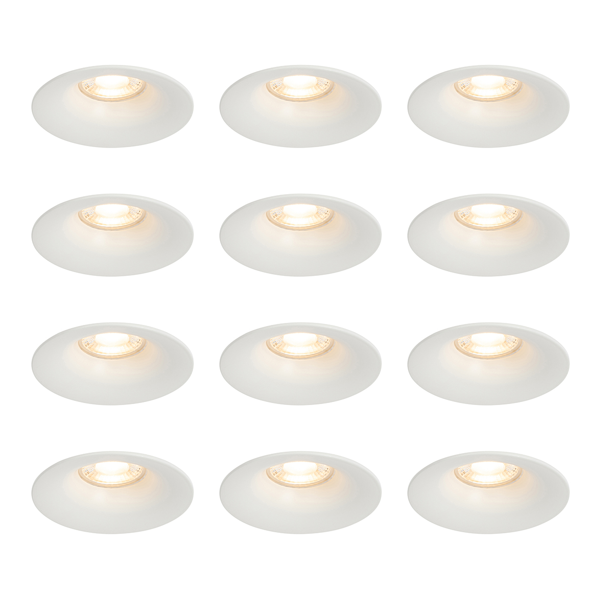 Sada 12 vstavaných bodových svetiel bielych GU10 50 mm - Gijs