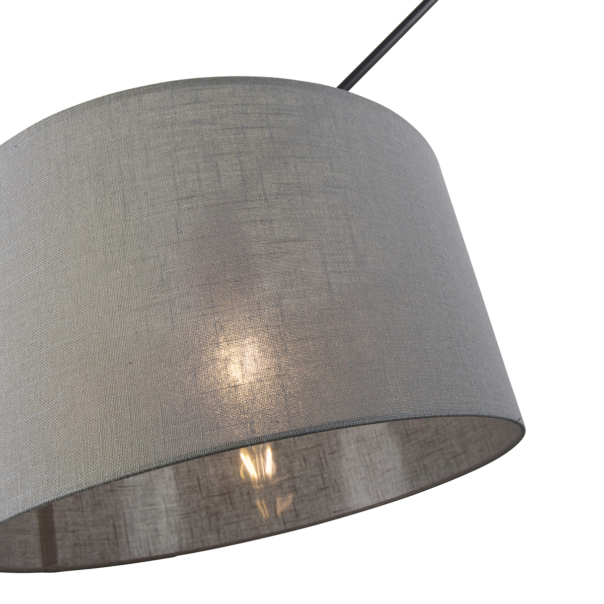 lampe suspendue noir avec abat-jour 35 cm gris foncé réglable - blitz i