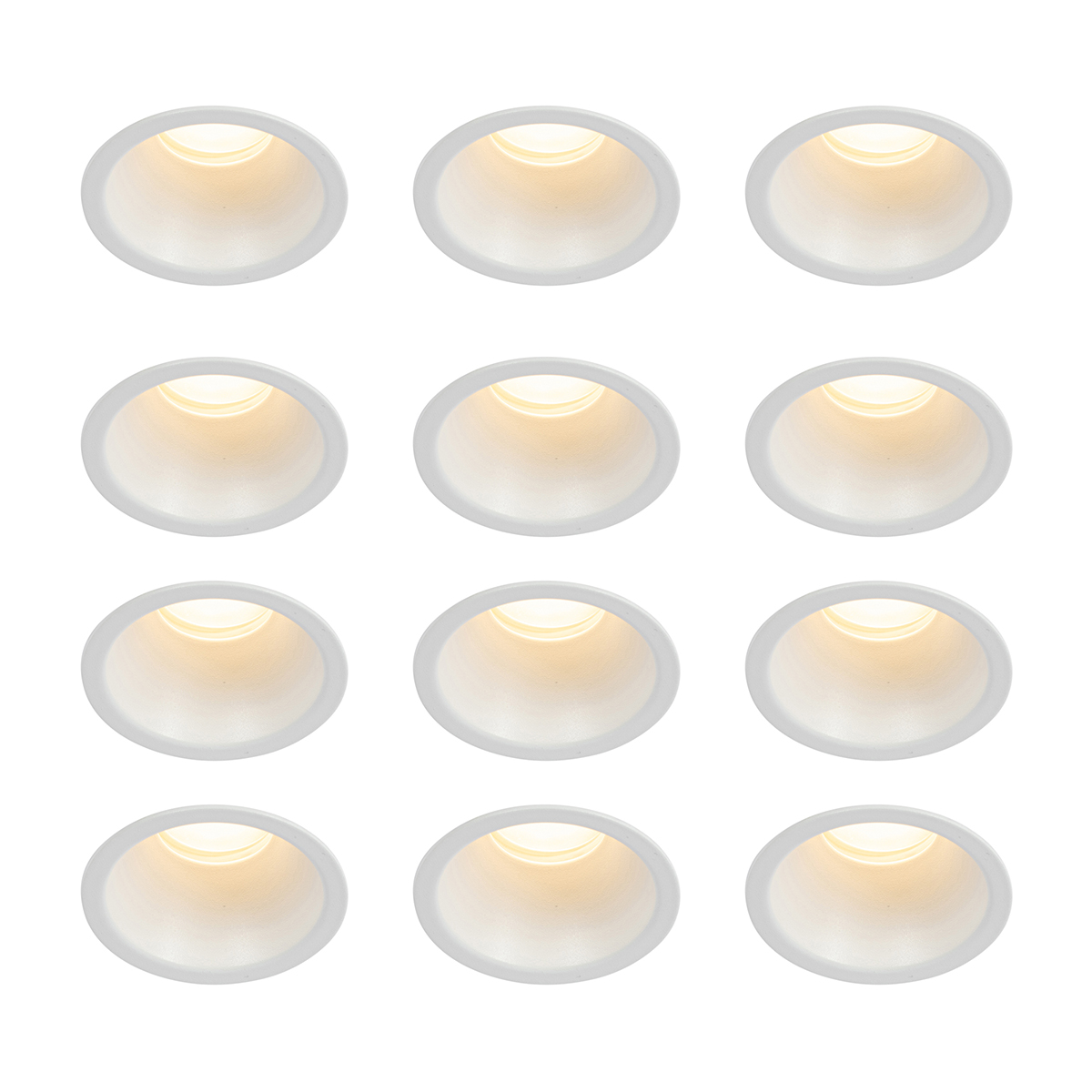 Sada 12 vstavaných bodových svetiel bielych GU10 35 mm IP44 - Dept
