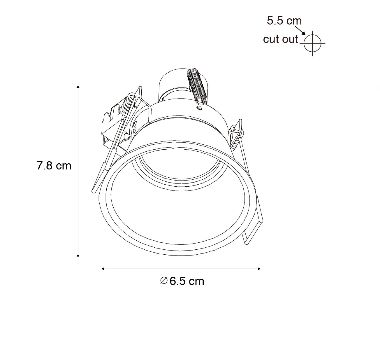 Set di 12 faretti incasso bianchi GU10 35mm IP44 - Dept