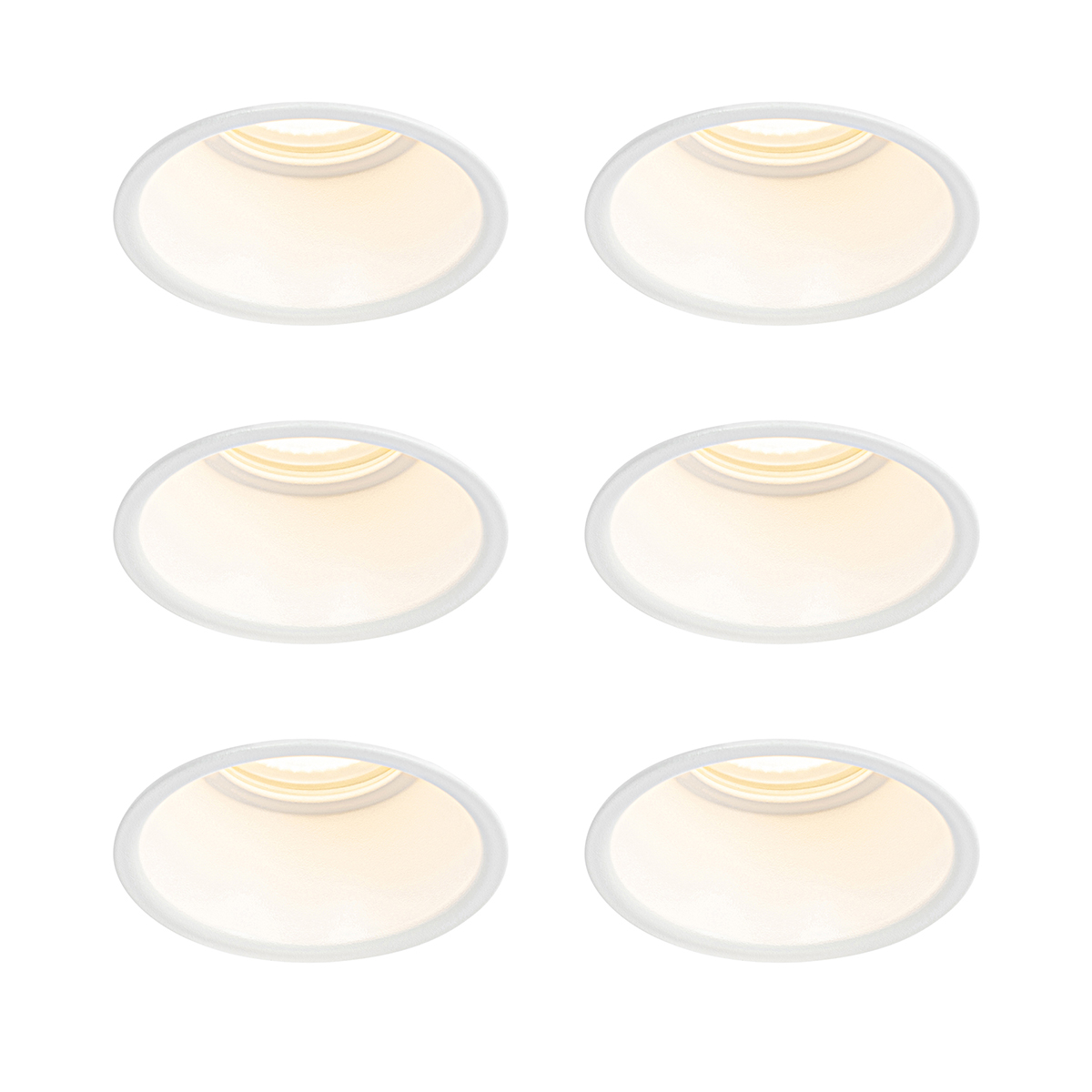 Sada 6 vstavaných bodových svetiel bielych GU10 50 mm IP44 - Dept