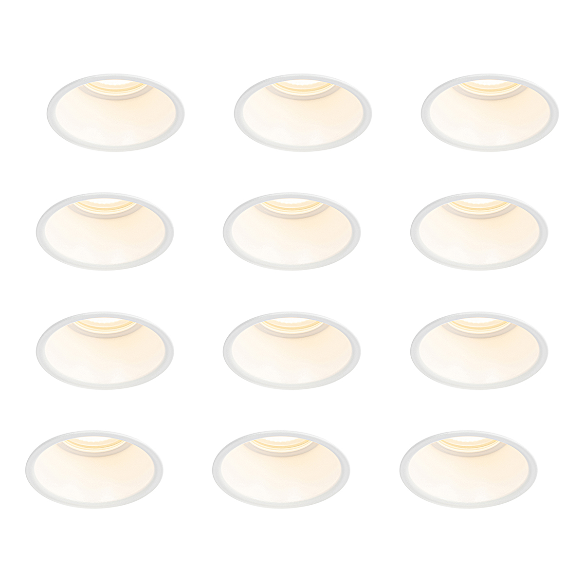 Sada 12 vstavaných bodových svetiel bielych GU10 50 mm IP44 - Dept