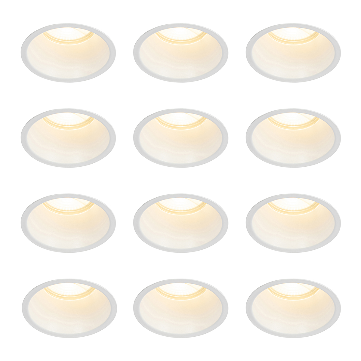 Sada 12 vstavaných bodových svetiel bielych GU10 70 mm IP44 - Dept