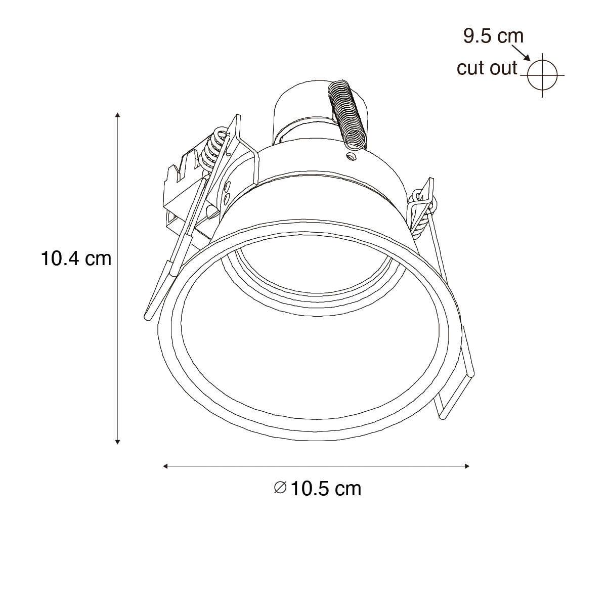 Faretto da incasso moderno nero AR70 IP44 - Dept