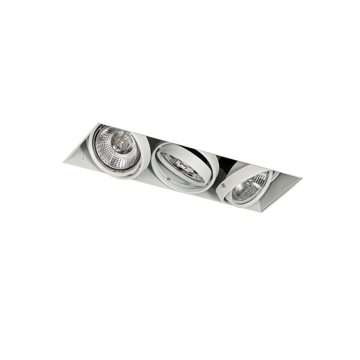 Spot encastré blanc GU10 AR70 sans bordure 3 lumières - Oneon