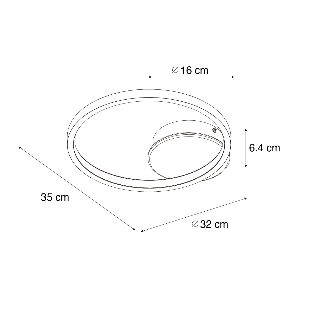 Modern Ceiling Lamp Black with Wood Incl. LED 3-Step Dimmable - Alec