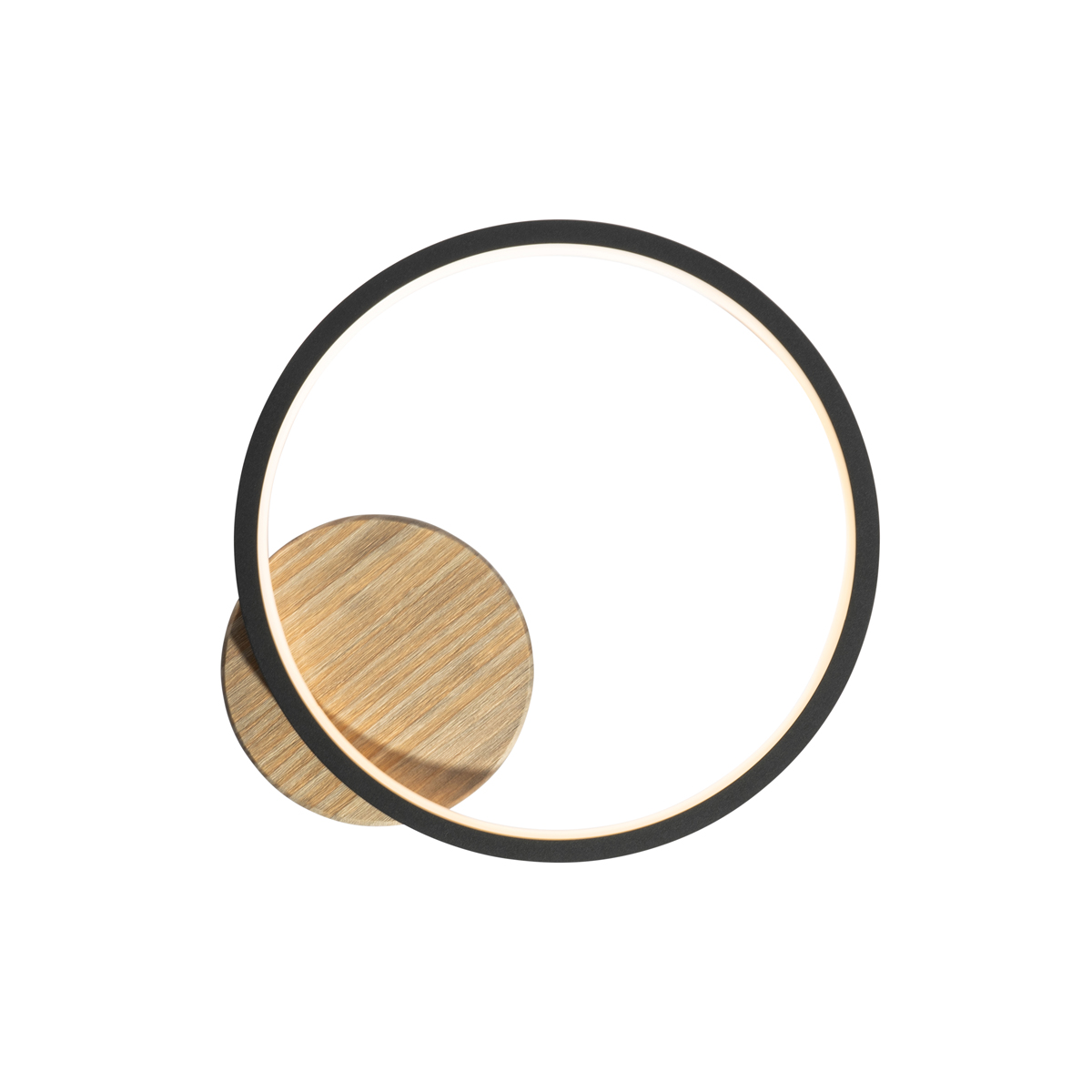 Modern Ceiling Lamp Black with Wood Incl. LED 3-Step Dimmable - Alec