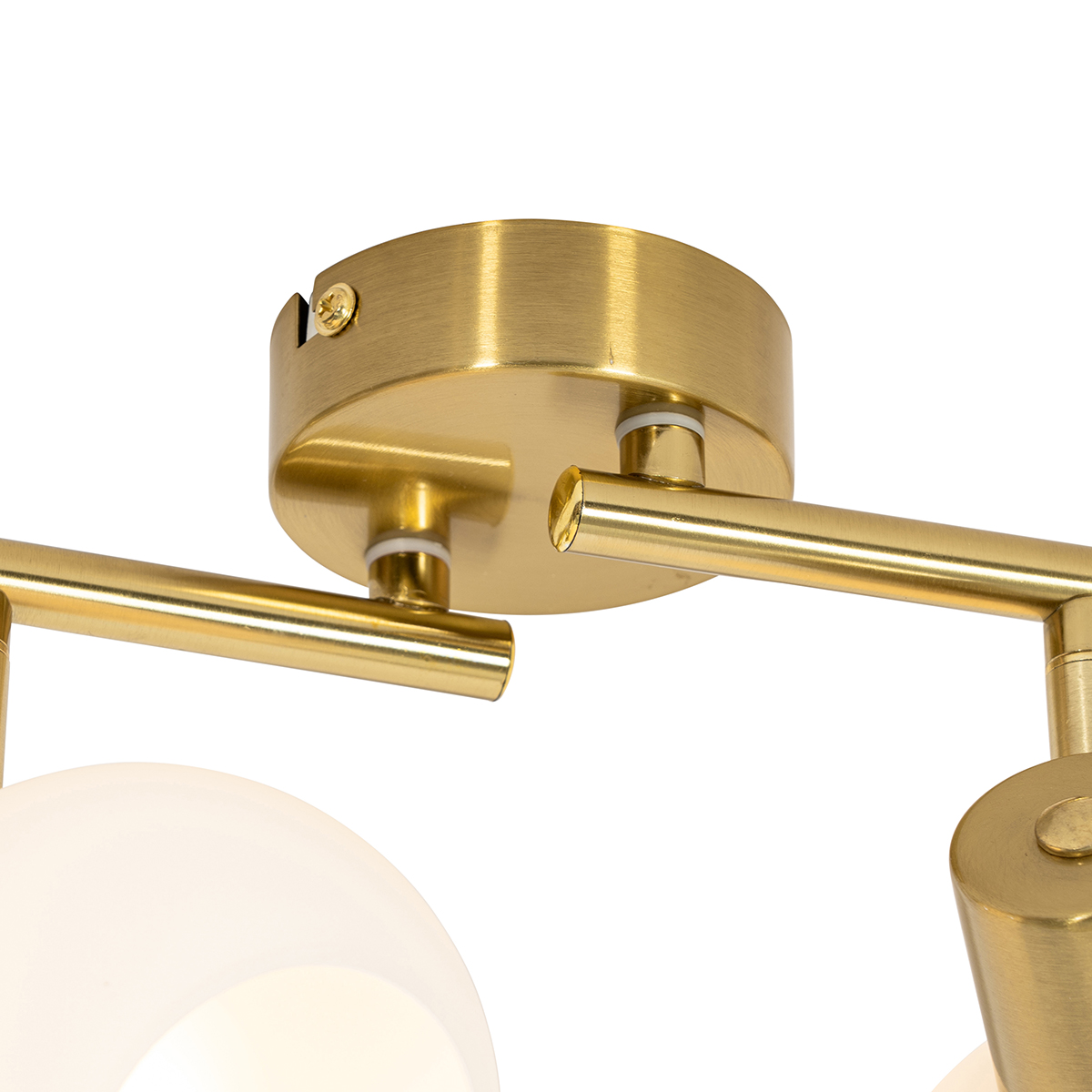 Foco de techo inteligente dorado con cristal opalino 4 luces orientable incl. 4 Wifi P45 - Anouk