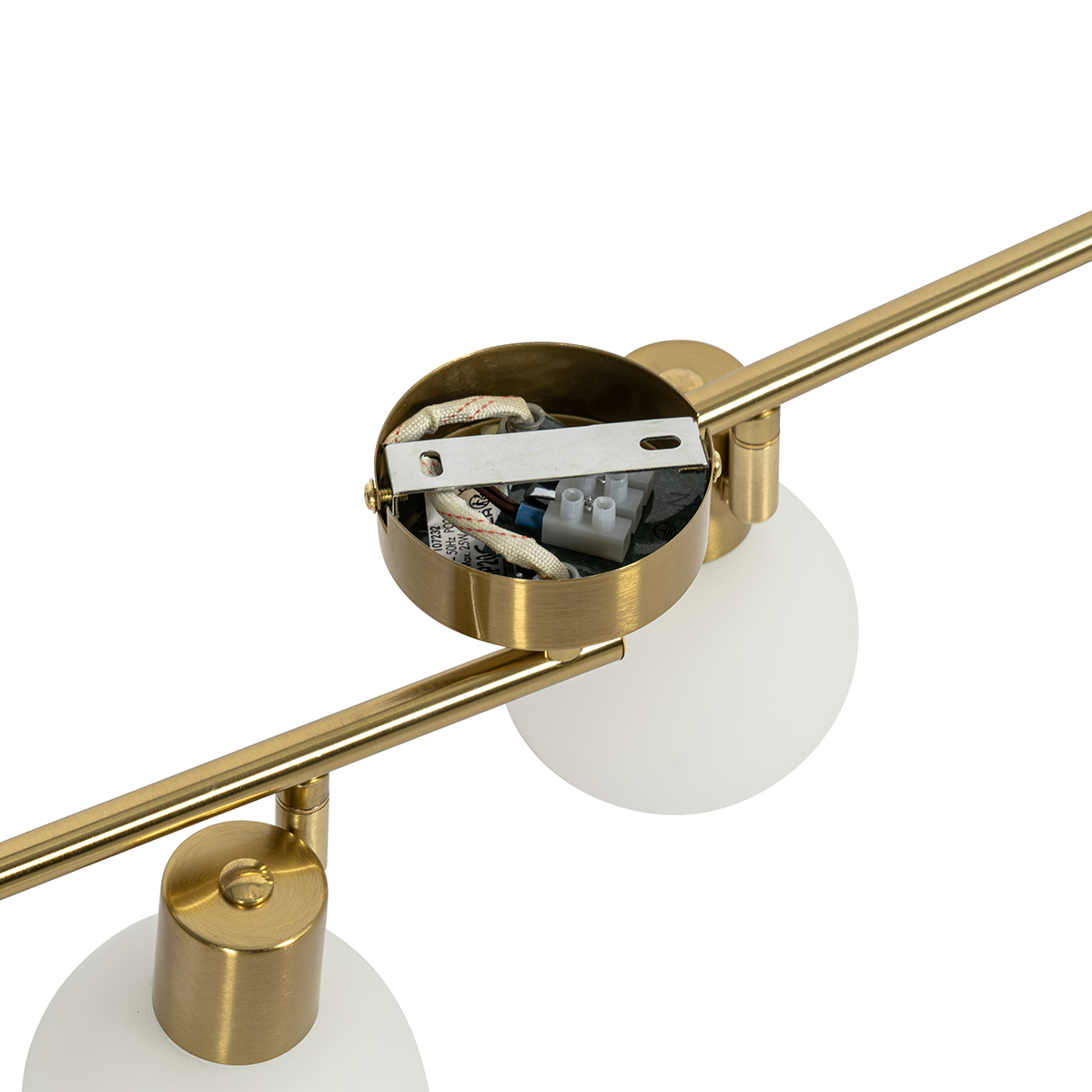 Foco de techo inteligente dorado con cristal opalino 4 luces orientable incl. 4 Wifi P45 - Anouk