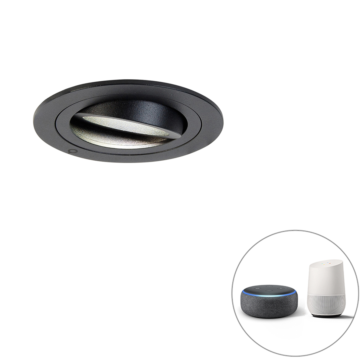 Inteligentné zapustené bodové čierne vrátane Wifi GU10- Rondoo