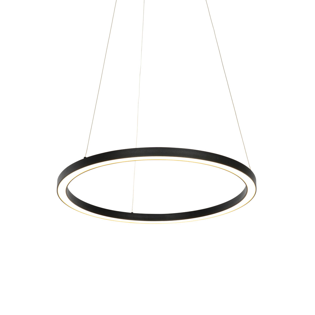 Lampada a sospensione intelligente nera 60 cm con LED e RGBW - Girello