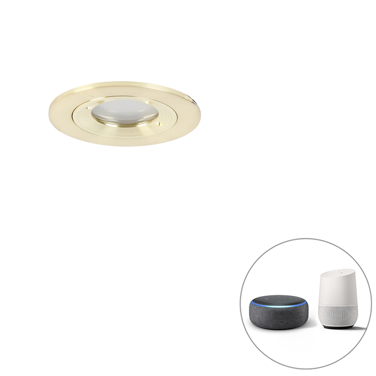 E-shop Inteligentné vstavané bodové svietidlo zlaté okrúhle IP44 vrátane WiFi GU10 - Xena