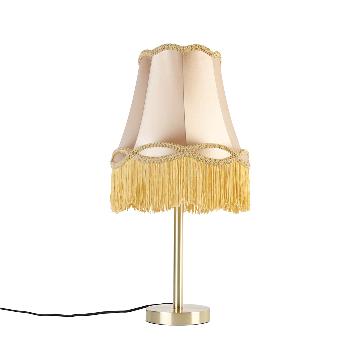 Klassisk bordslampa mässing med mormorsskärm guld 30 cm – Simplo