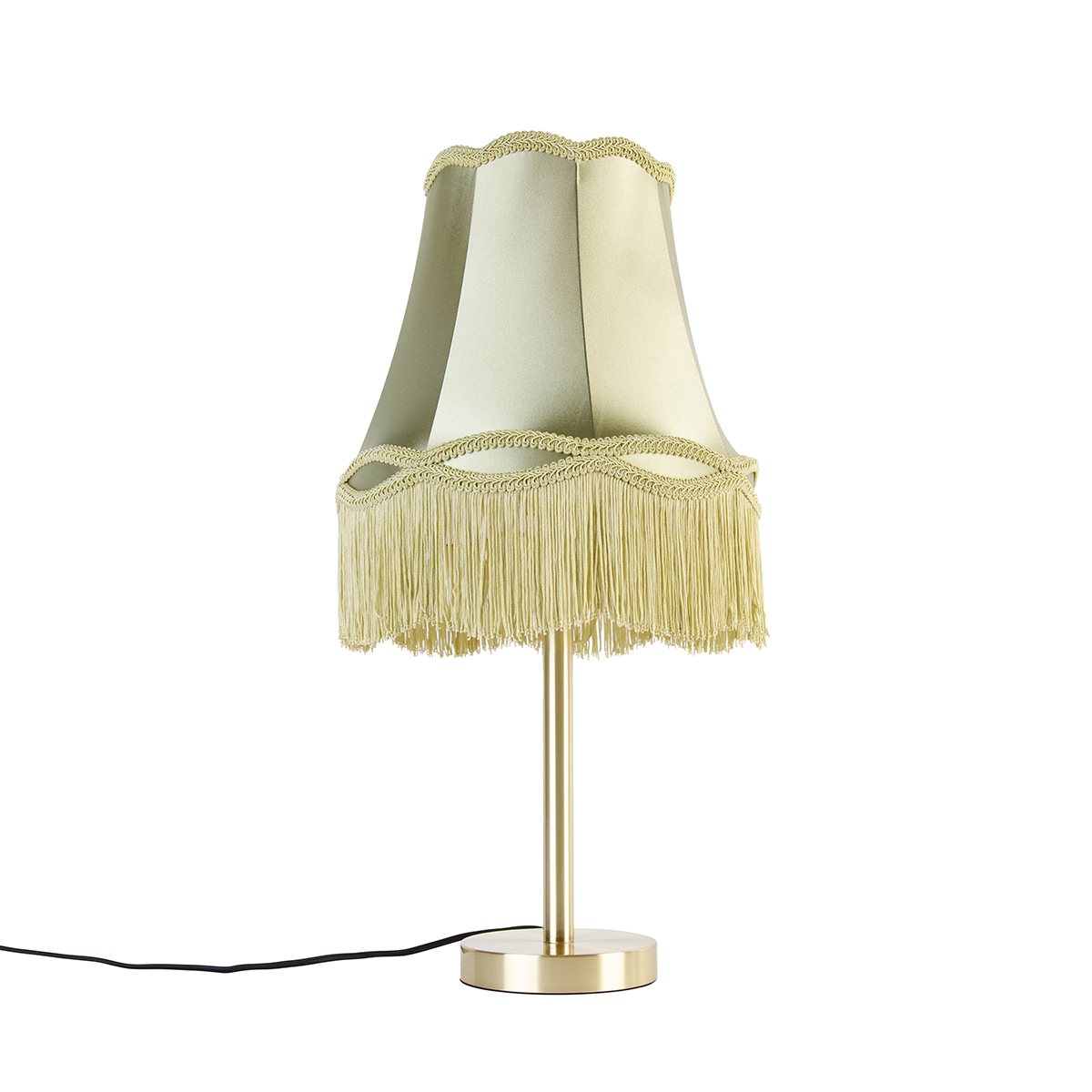 Klassisk bordslampa mässing med mormorsskärm grön 30 cm – Simplo