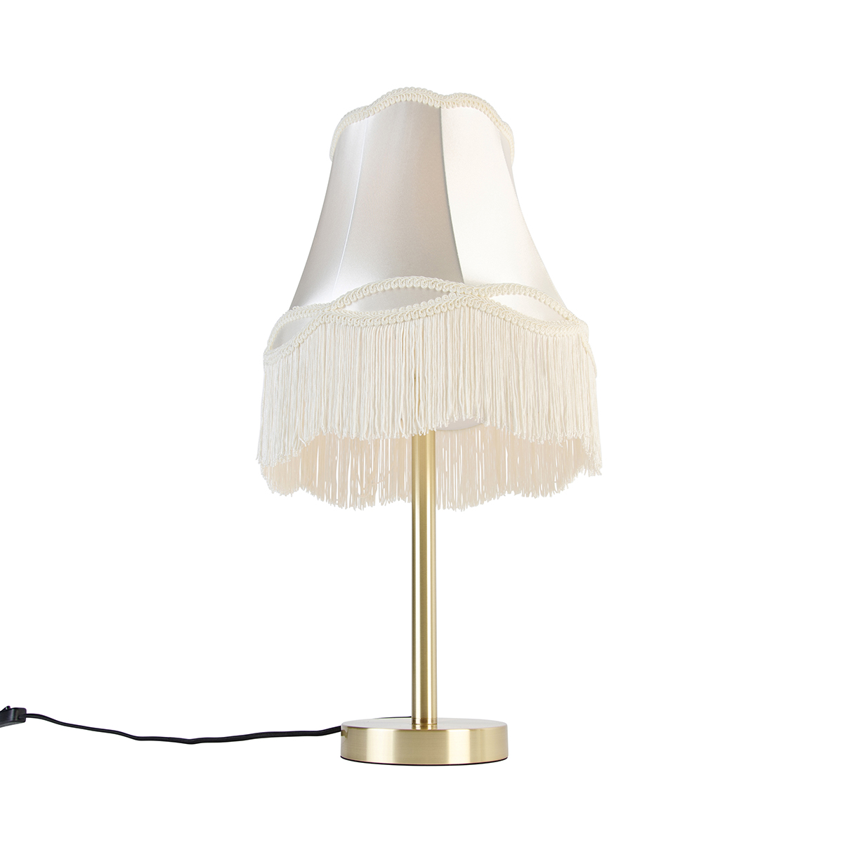 Classic Table Lamp Brass with Granny Lampshade Cream 30 cm - Simplo