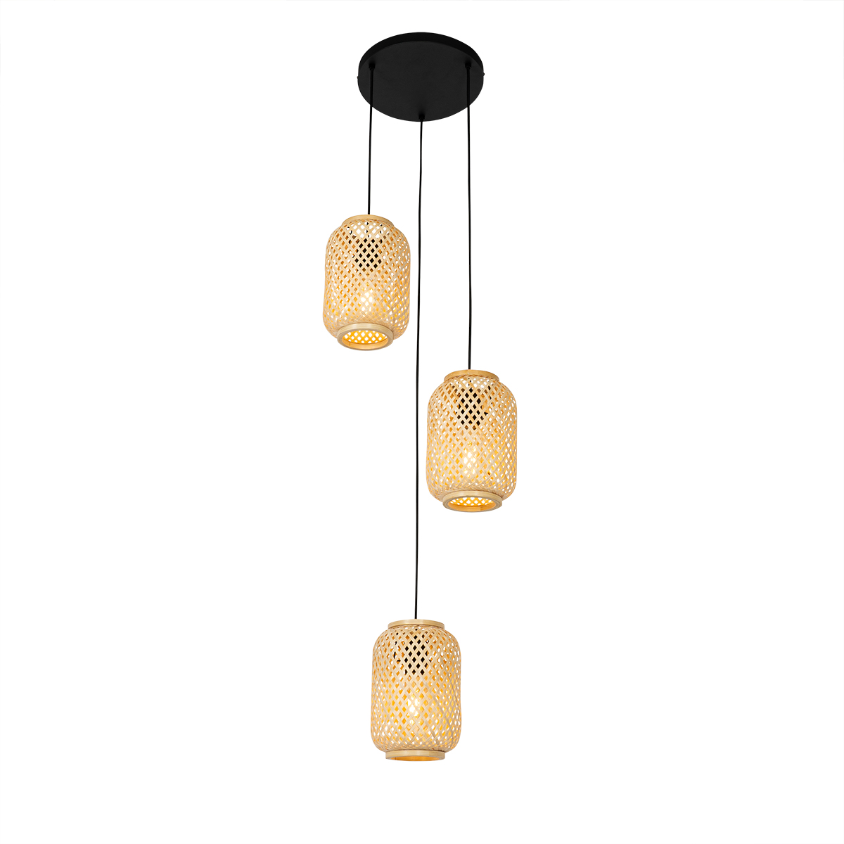 Oriental Pendant Light Bamboo 3-Light - Yvonne