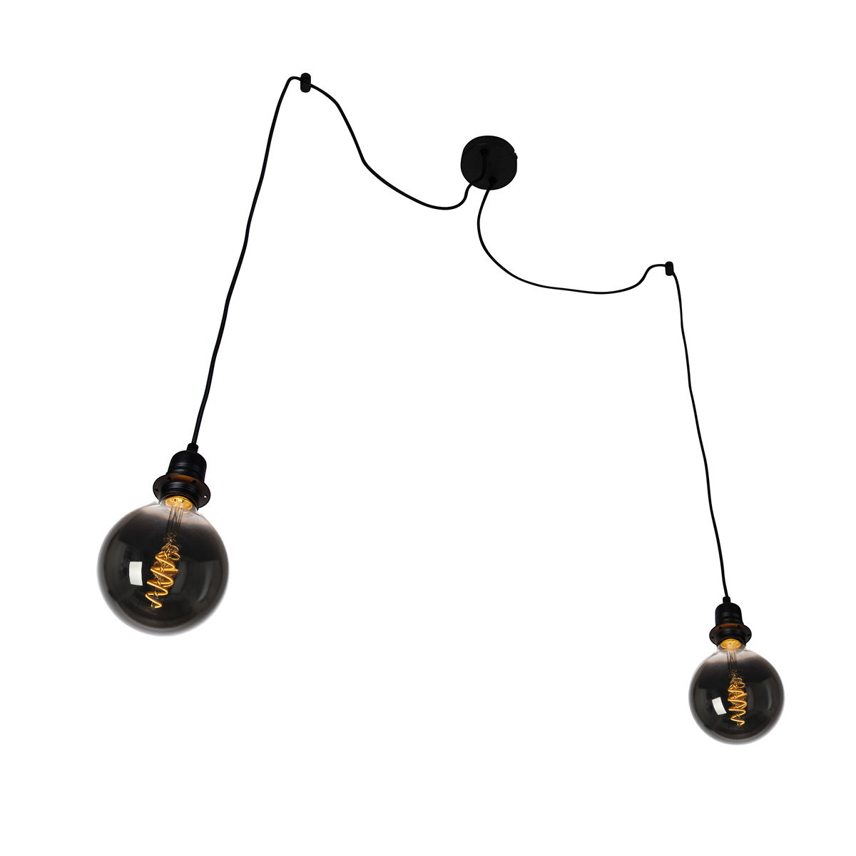 Lampada a sospensione intelligente nera incl. 2 Wifi G125 - Cava