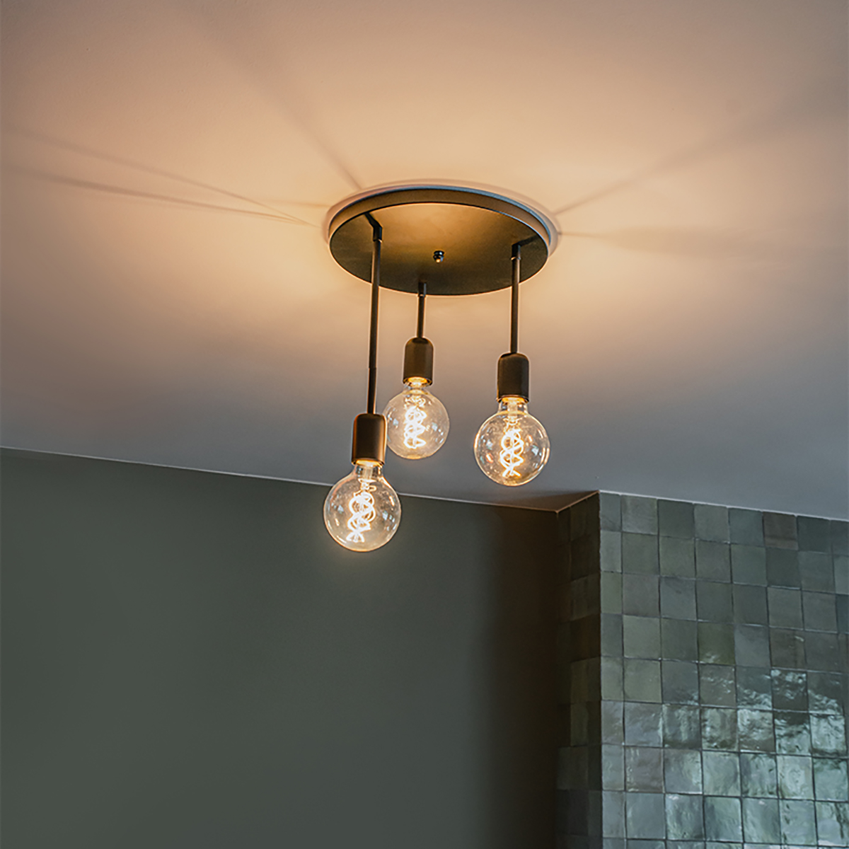 Inteligentné stropné svietidlo čierne vrátane 3 Wifi G95 - Facil