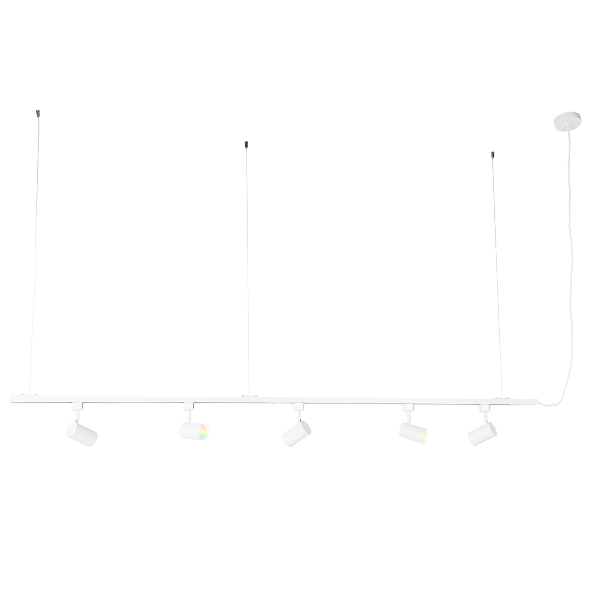 Okos függesztett sínrendszer fehér 1 fázisú, 5 Wifi GU10-zel - Iconic Jeana