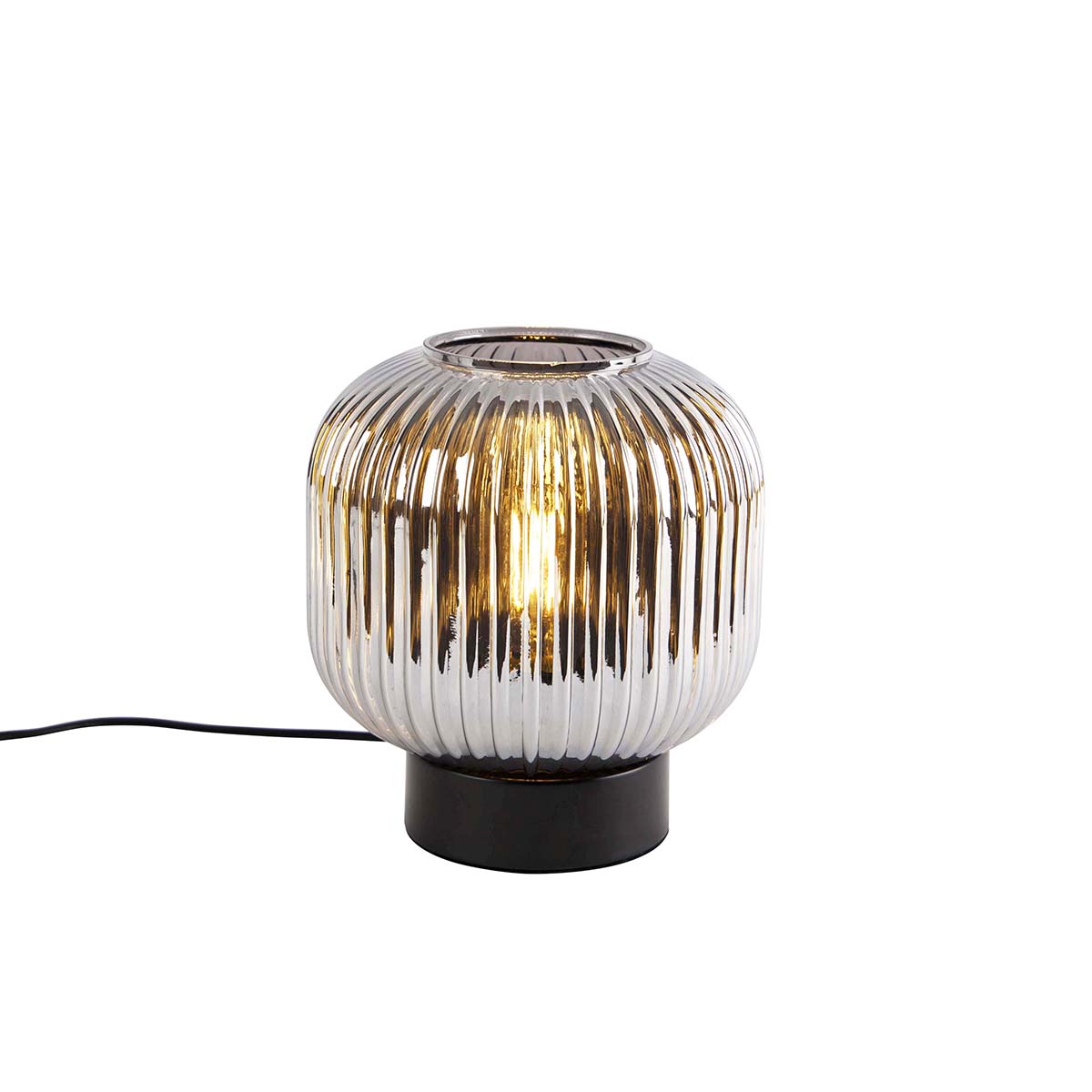 Smart bordlampe sort med røykglass inkl. WiFi A60 - Karel