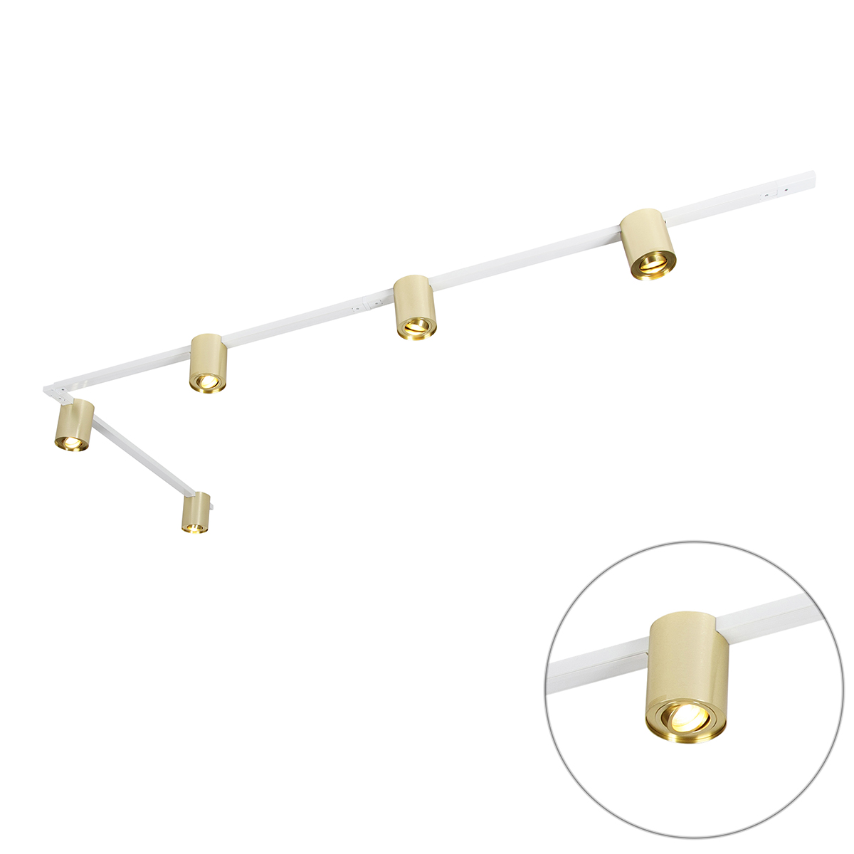 Koľajnicový systém zlato-biely s 5 bodmi 1-fázový - Rondoo Up