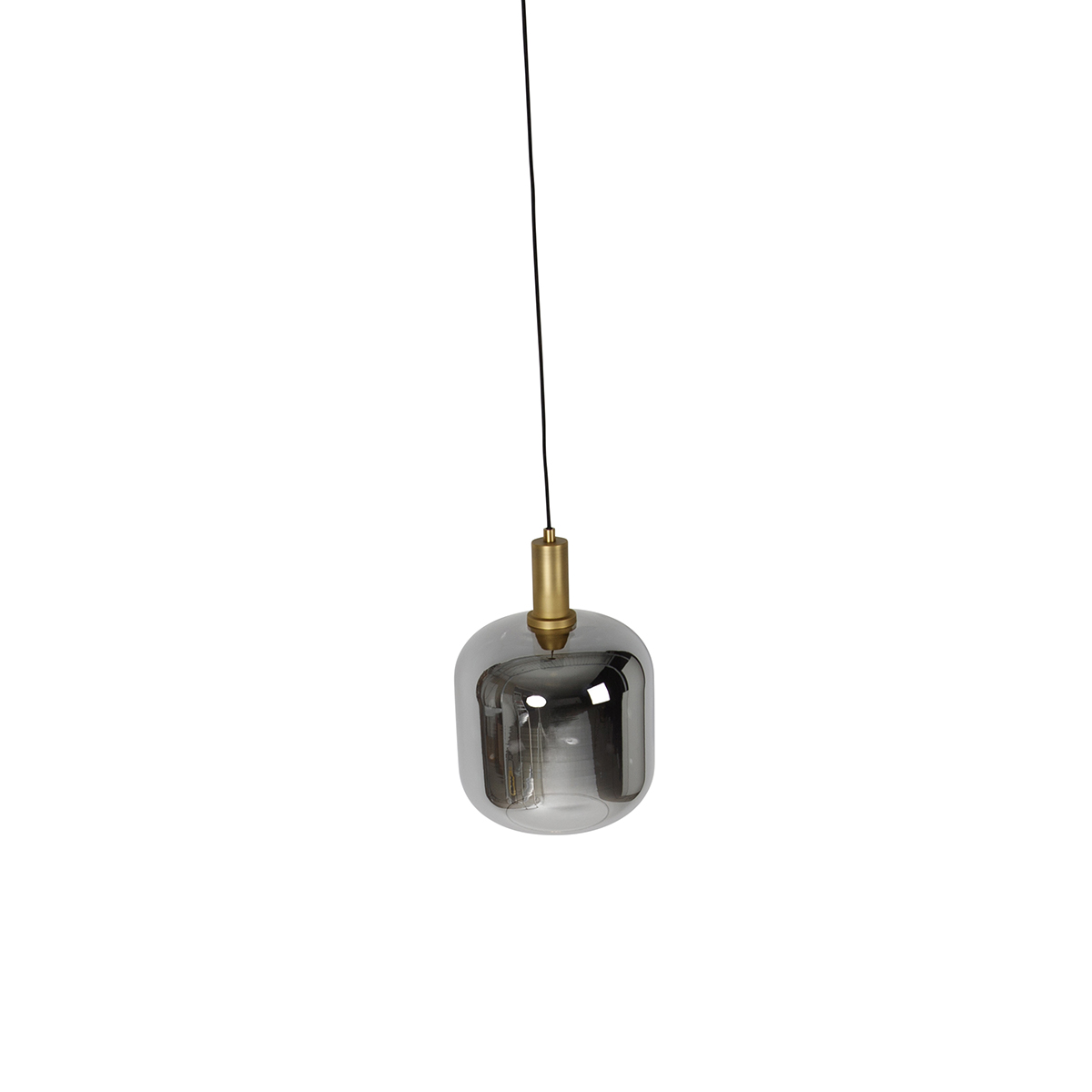 Lampada a sospensione nera con vetro oro e fumé incl. PUCC - Zuzanna