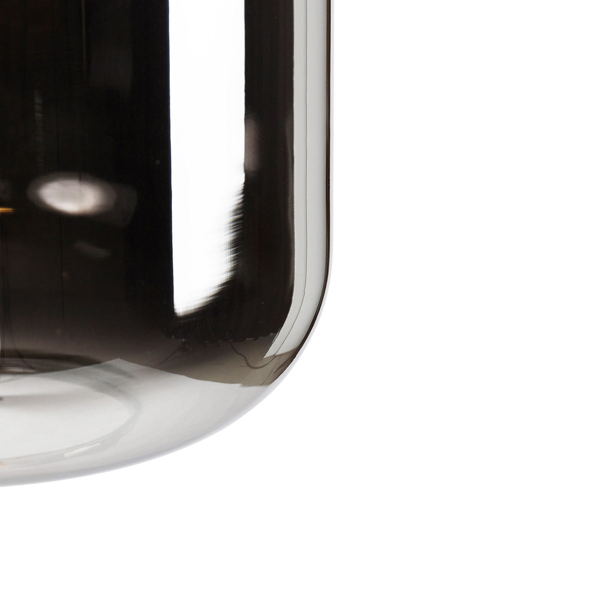 Stehleuchte schwarz mit Gold und Rauchglas inkl. PUCC - Zuzanna