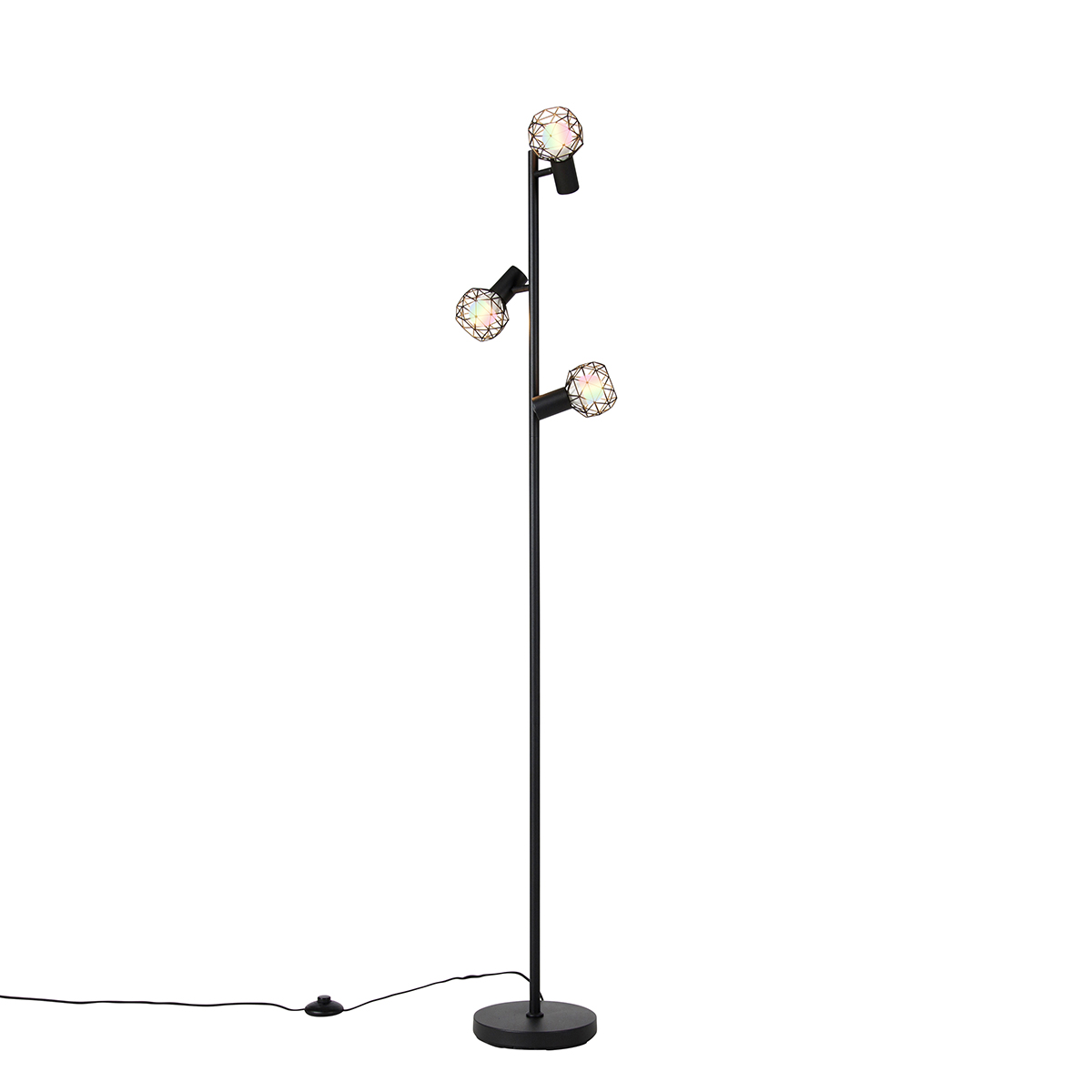 Okos állólámpa fekete állítható, 3 Wifi P45 - Mesh