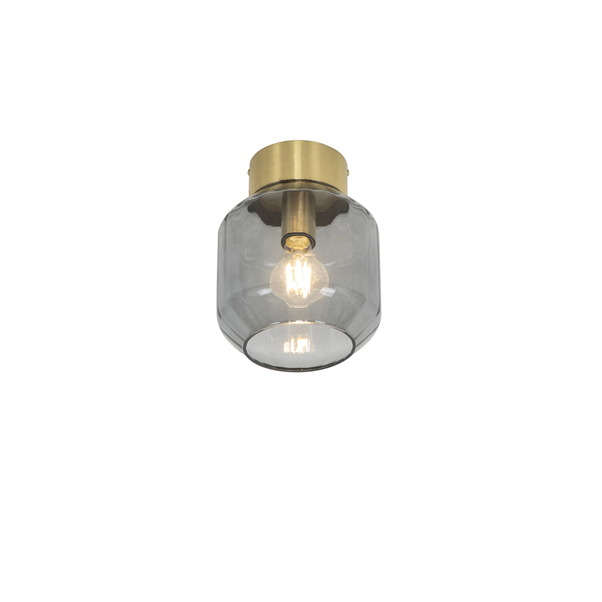 Intelligens sárgaréz mennyezeti lámpa füstüveggel, WiFi A60 - Stiklo