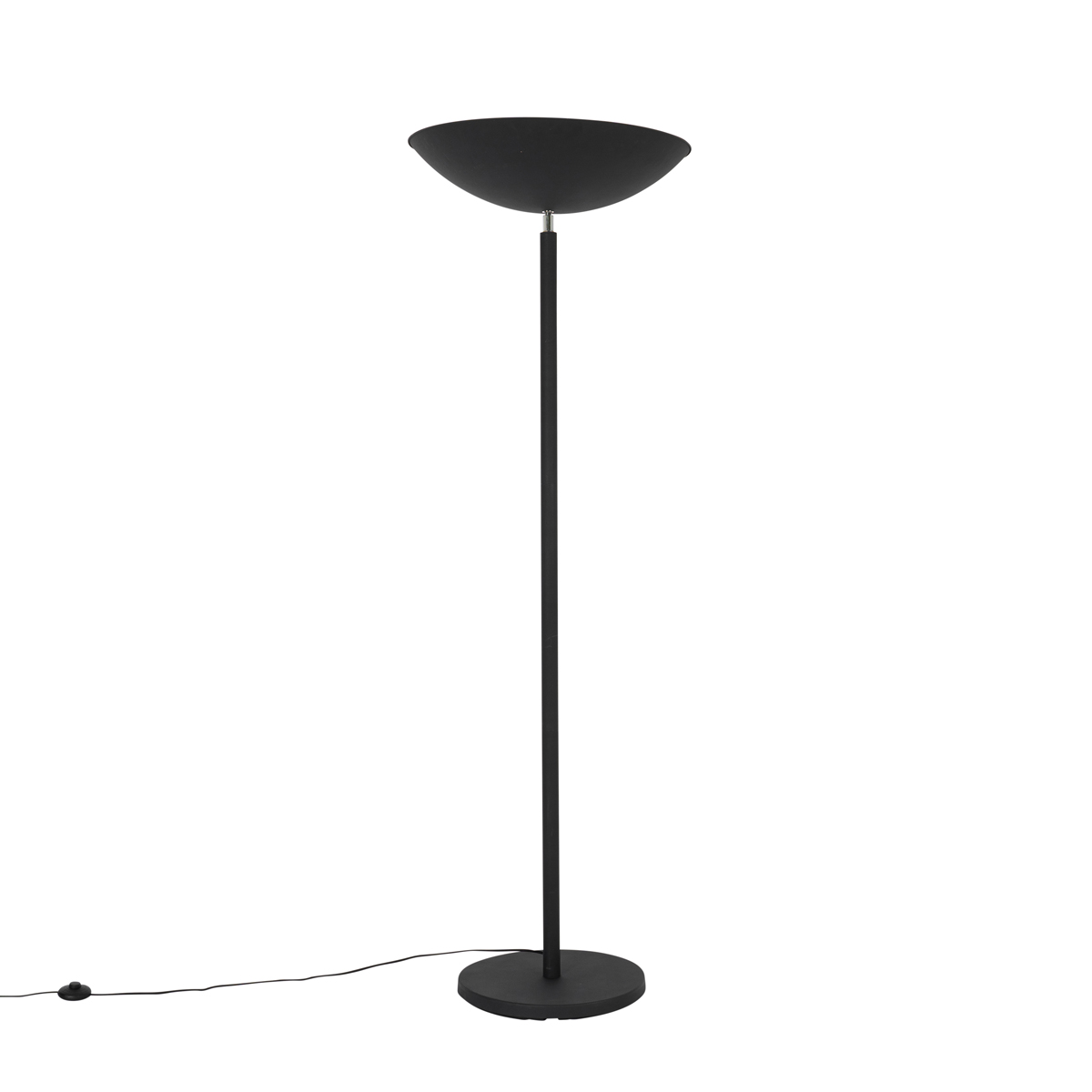 Industrial Floor Lamp Black with Gold Interior 60 cm - Magnax