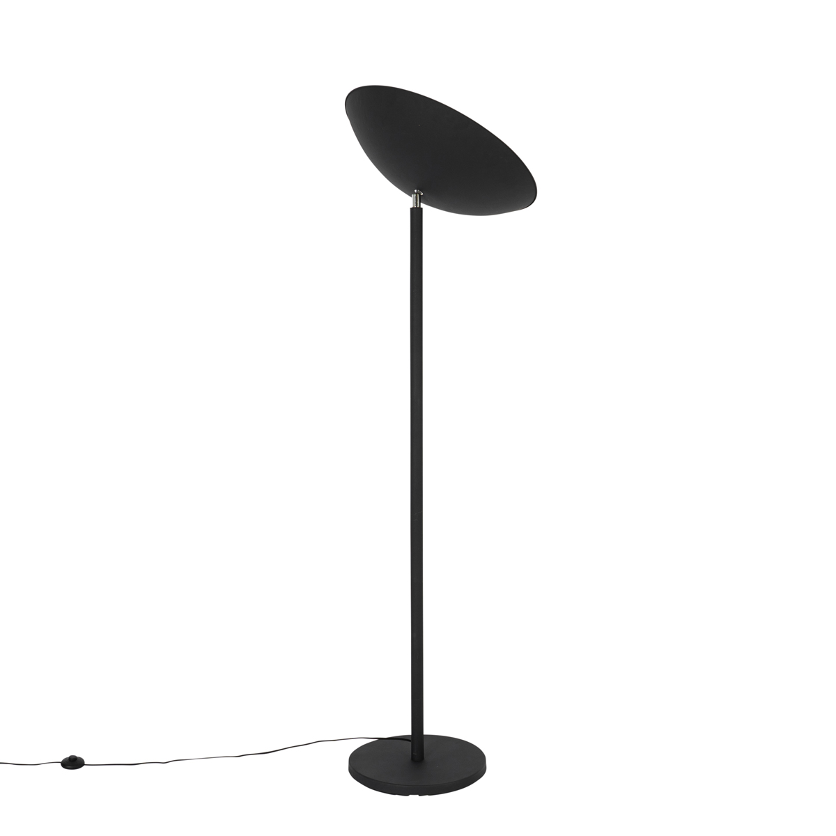 Industrial Floor Lamp Black with Gold Interior 60 cm - Magnax