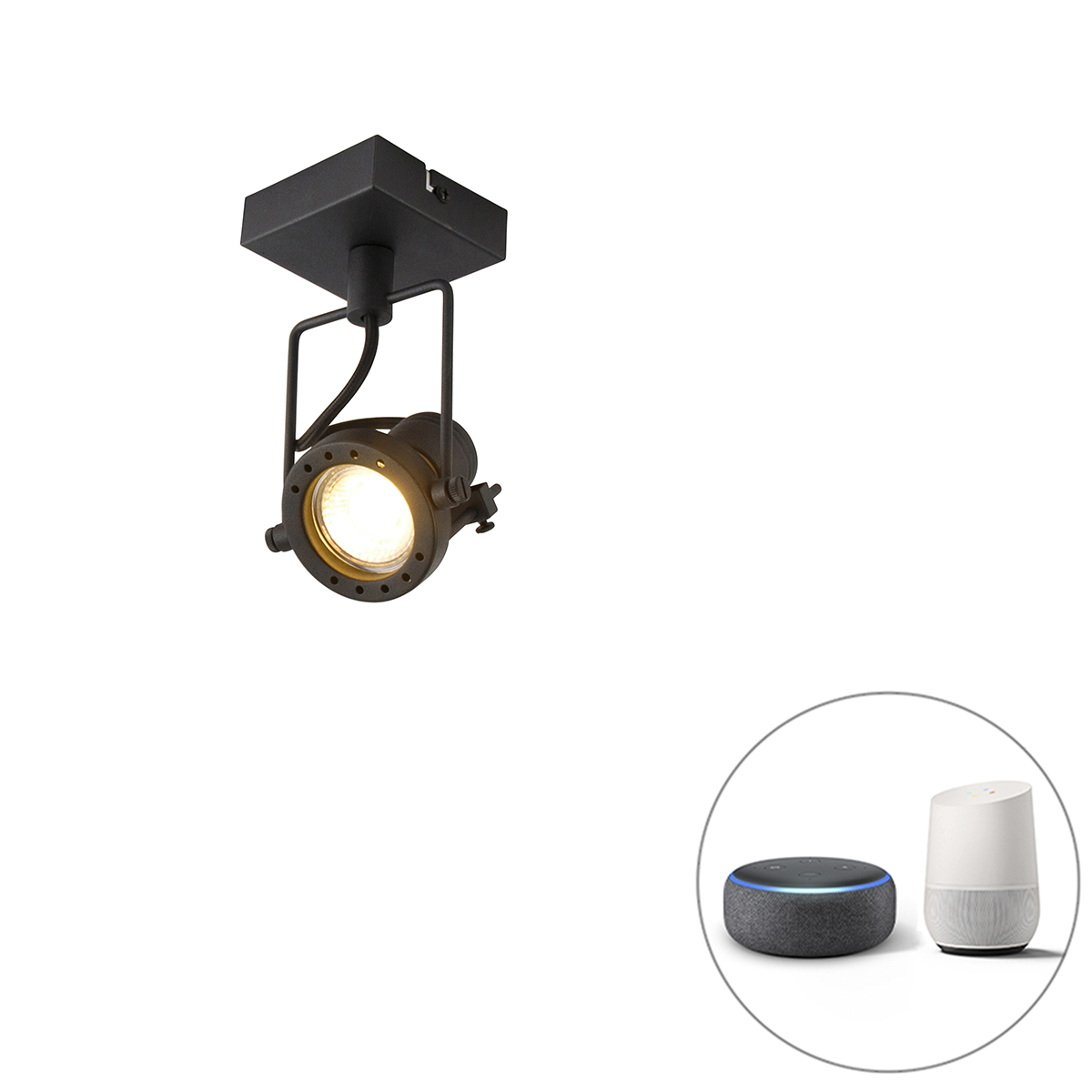 Priemyselný smart spot čierny vrátane WiFi GU10 - Suplux Priemyselný smart spot čierny vrátane WiFi GU10 - Suplux