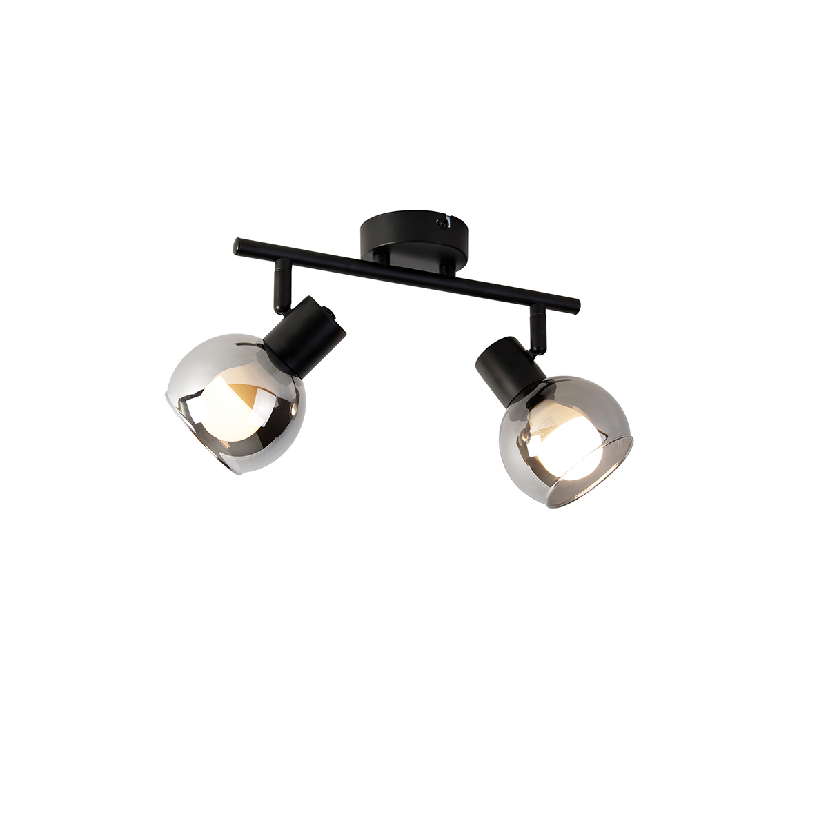 Okos mennyezeti lámpa fekete füstüveggel, 2 Wi-Fi P45 - Vidro