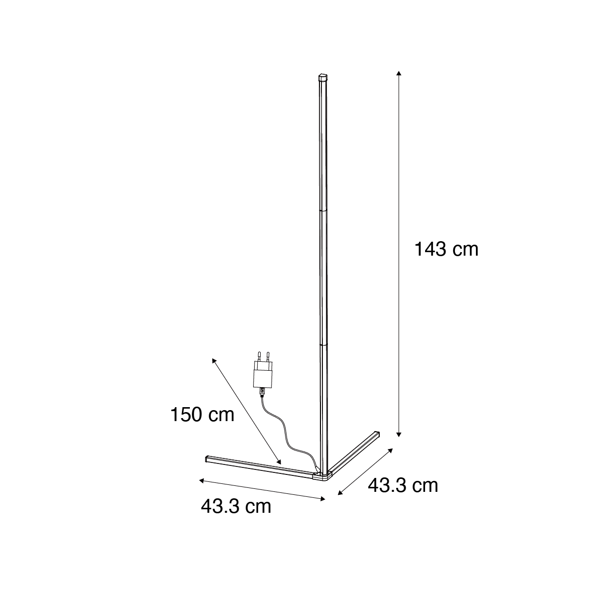 Floor Lamp Black Incl. LED with RGB and Remote Control - Carla