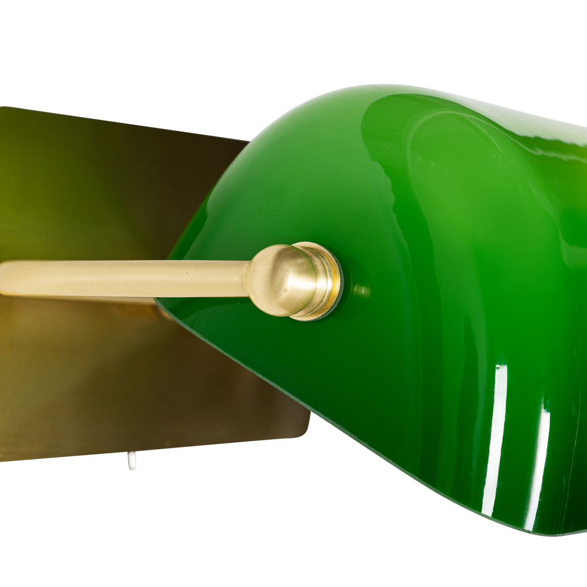 Classic Notary Wall Light Brass with Green Glass - Banker