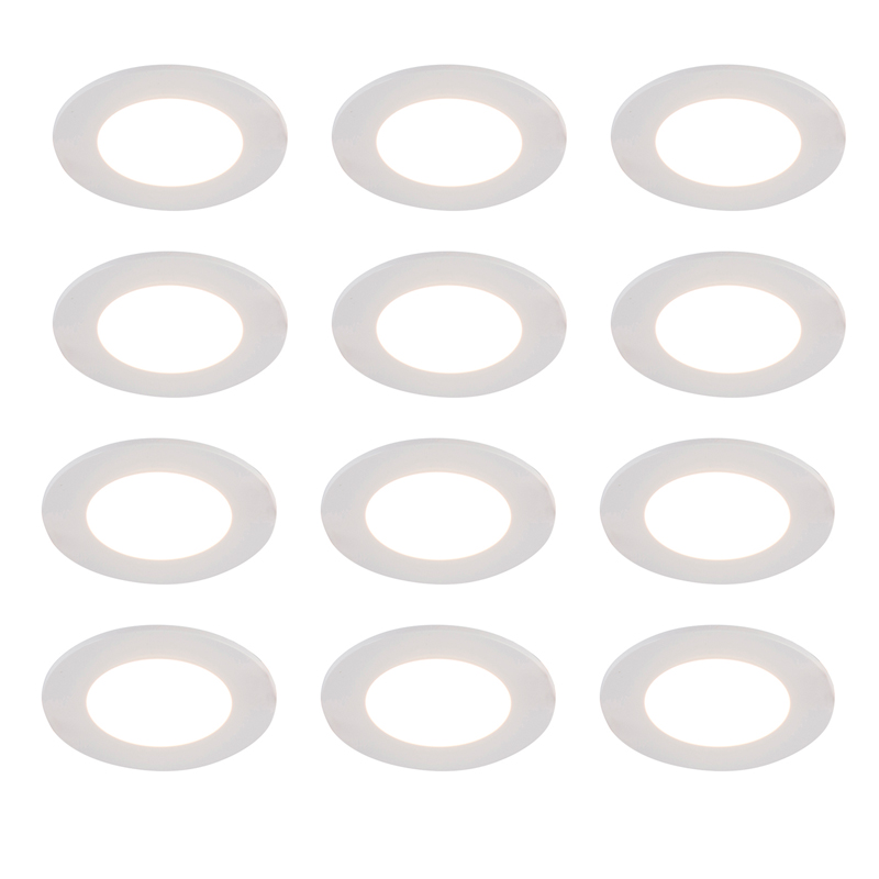 Sada 12 vstavaných bodových svetiel bielych vrátane stmievateľných LED 7W IP65 - Blanca