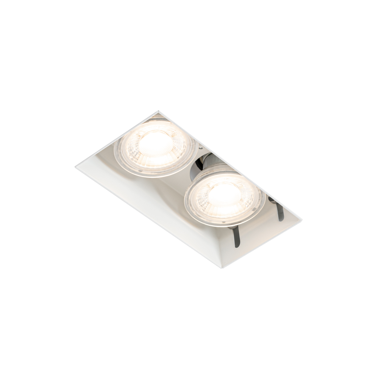 Set de 6 focos empotrables blancos GU10 50 mm 2 luces sin marco - Oneon