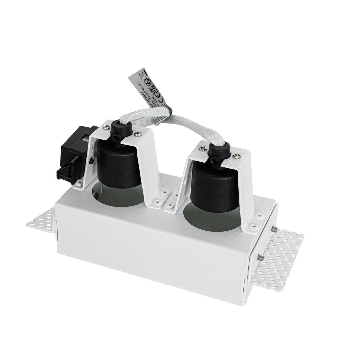 Set de 6 focos empotrables blancos GU10 50 mm 2 luces sin marco - Oneon