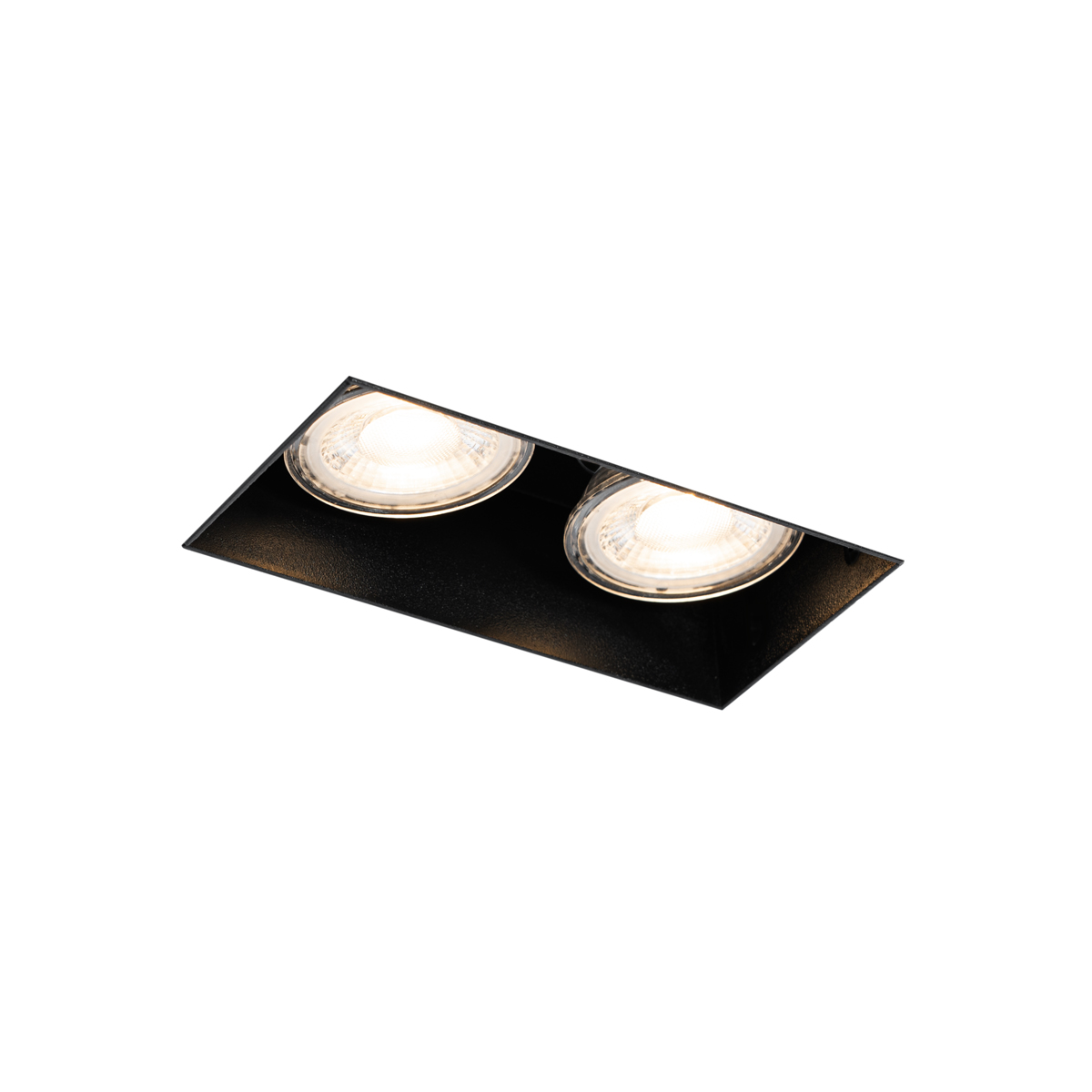 Levně Moderní zapuštěné bodové svítidlo černé GU10 bez omítky 2-světlo - Oneon