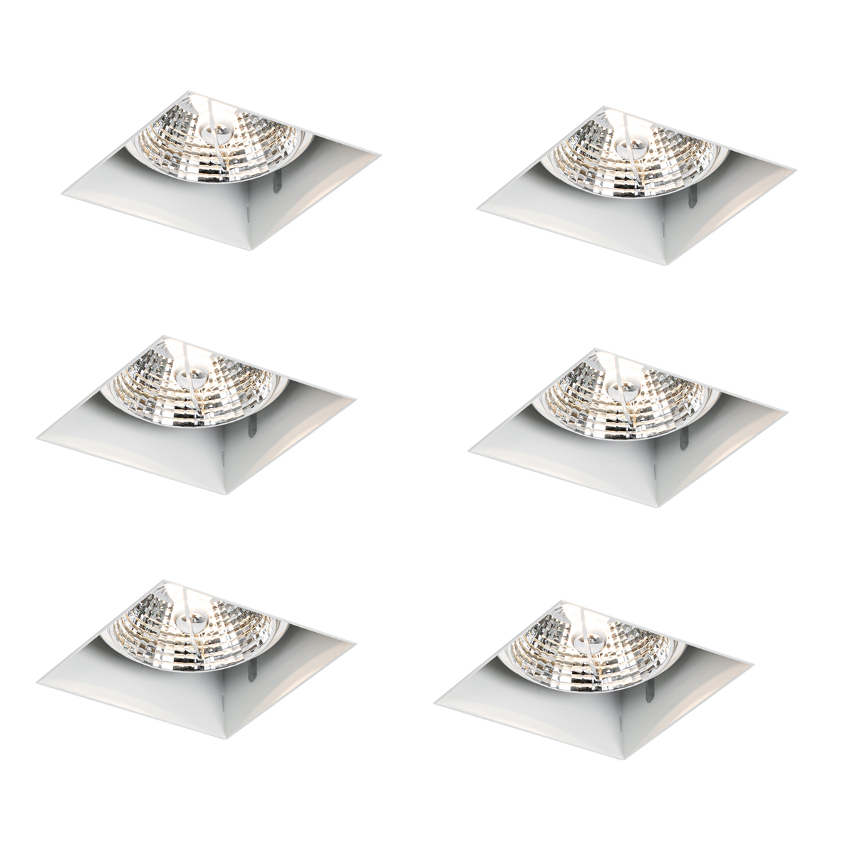 6 db-os süllyesztett spotlámpa szett fehér GU10 70 mm-es, szegély nélküli - Oneon
