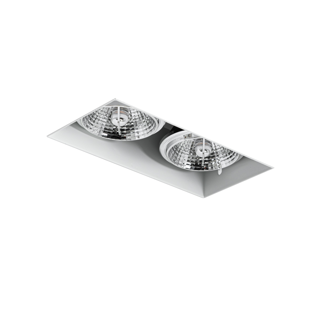 Spot encastré moderne blanc GU10 AR70 sans bordure 2 lumières - Oneon
