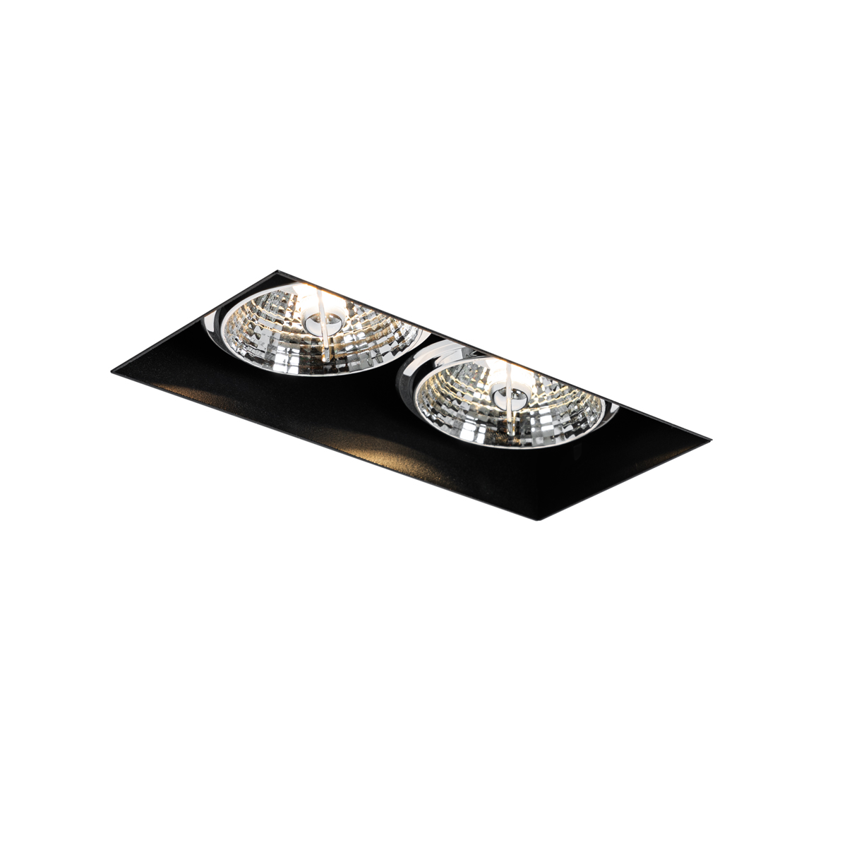 Levně Moderní vestavné bodové svítidlo černé GU10 AR70 bez omítky 2-světlo - Oneon
