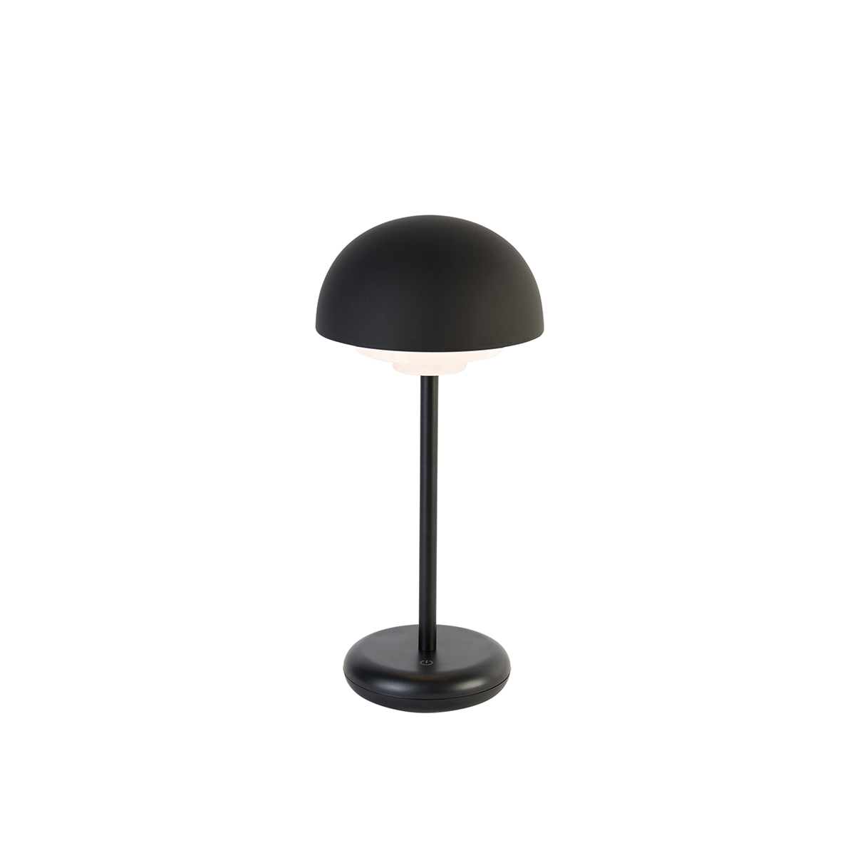 Levně Černá stolní lampa včetně dobíjecího LED a 3-stupňového dotykového stmívače - Maureen